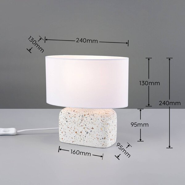 Trio Lighting Lampada da tavolo Livare, Multicolore, Soggiorno / Sala da pranzo, calcestruzzo / cemento, Lampada da tavolo