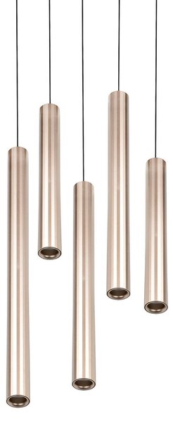 Trio Lighting Lampada a sospensione Arimato, Crema / Ambra, Soggiorno / Sala da pranzo, Metallo, Moderno, Lampada a sospensione