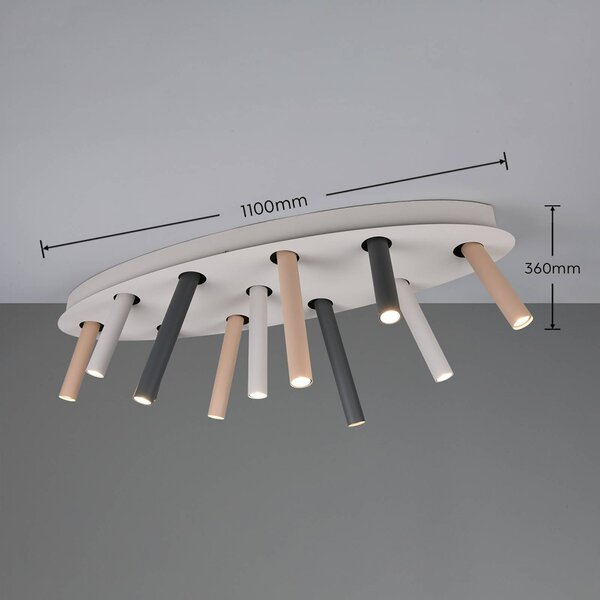 Trio Lighting Plafoniera soffitto Terloa, Multicolore, Soggiorno / Sala da pranzo, Metallo, Moderno, Plafoniera