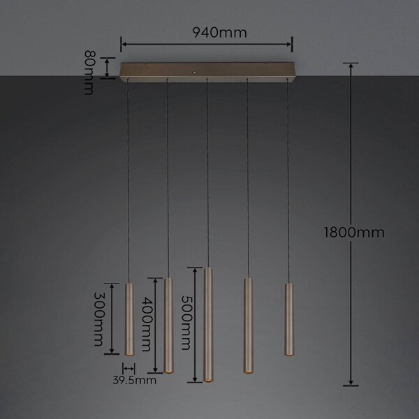 Trio Lighting Lampada a sospensione Arimato, Alluminio / Grigio / Zincato, Soggiorno / Sala da pranzo, Metallo, Moderno, Lampada a sospensione
