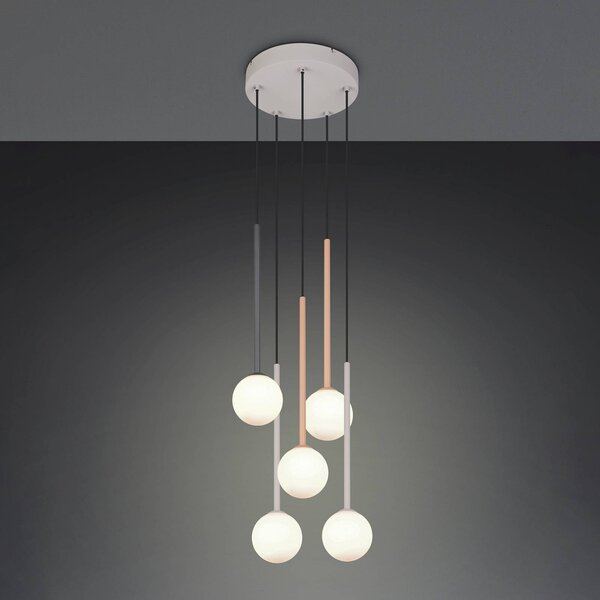 Trio Lighting Lampada a sospensione Firano, Multicolore, Soggiorno / Sala da pranzo, Metallo, Moderno, Lampada a sospensione
