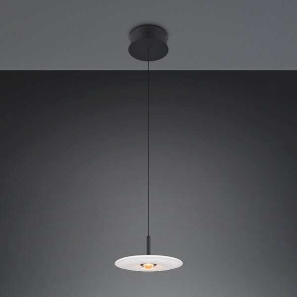 Trio Lighting Lampada a sospensione Sirena, dimmerabile, Bianco / Opale, Soggiorno / Sala da pranzo, Metallo, Lampada a sospensione
