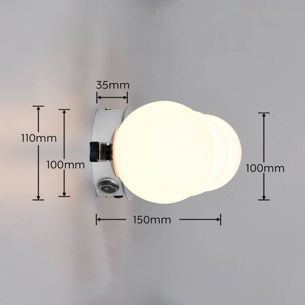 Trio Lighting Applique da parete Alfio, Cromo / Argento, Bagno, Metallo, Moderno, Applique
