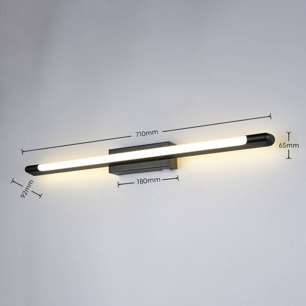 Trio Lighting Applique da parete Alberto, dimmerabile, Nero, Bagno, Metallo, Moderno, Applique