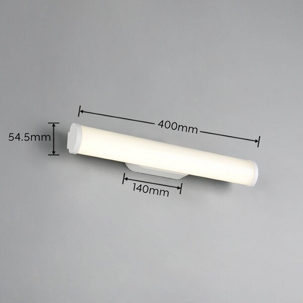 Trio Lighting Applique da parete Ernesto, Bianco / Opale, Bagno, Metallo, Moderno, Applique