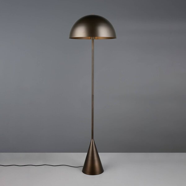 Trio Lighting Lampada da terra Alfie, Alluminio / Grigio / Zincato, Soggiorno / Sala da pranzo, Metallo, Lampada da terra