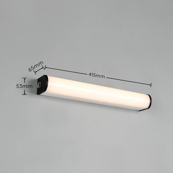 Trio Lighting Applique da parete Giacomo, Nero, Bagno, Metallo, Moderno, Applique