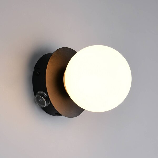 Trio Lighting Applique da parete Alfio, Nero, Bagno, Metallo, Moderno, Applique