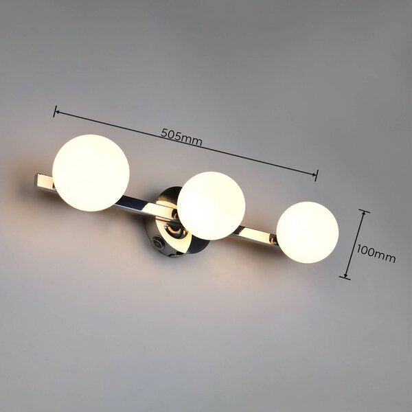 Trio Lighting Applique da parete Alfio, Cromo / Argento, Bagno, Metallo, Moderno, Applique
