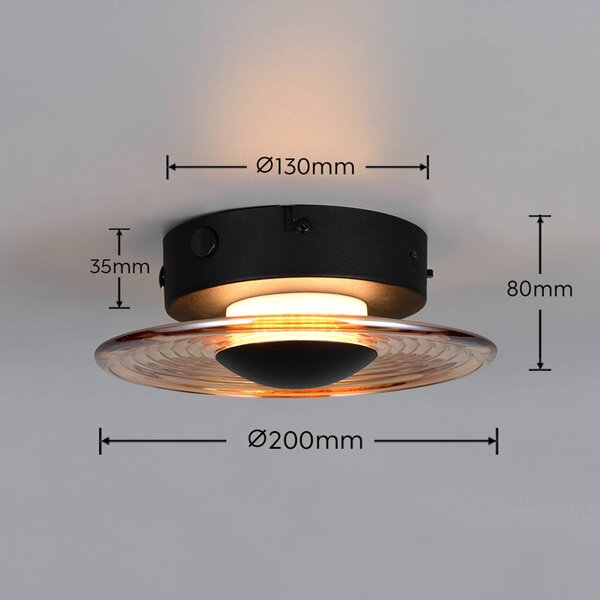 Trio Lighting Applique da parete Sirena, dimmerabile, Nero, Soggiorno / Sala da pranzo, Metallo, Applique
