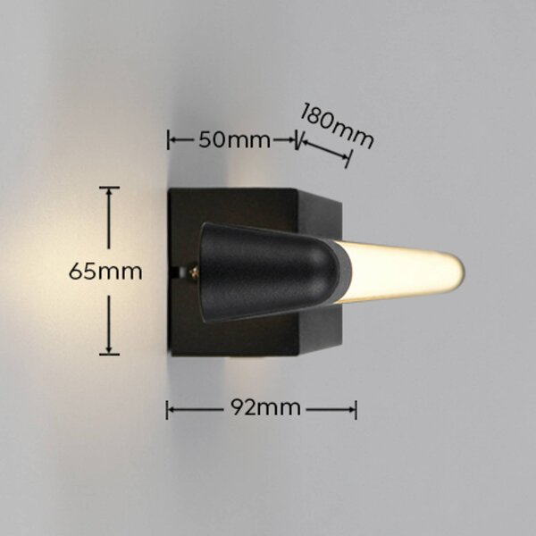 Trio Lighting Applique da parete Alberto, dimmerabile, Nero, Bagno, Metallo, Moderno, Applique