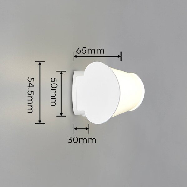 Trio Lighting Applique da parete Ernesto, Bianco / Opale, Bagno, Metallo, Moderno, Applique