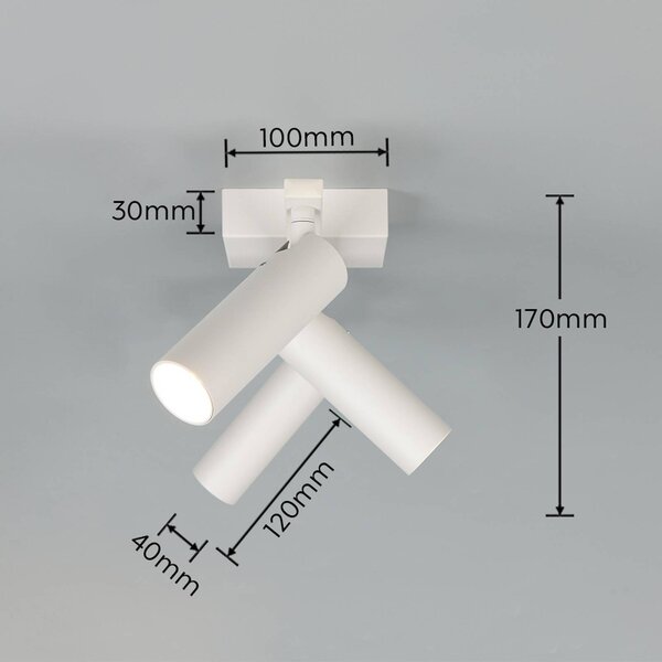 Trio Lighting Faretto da soffitto Dara, lunghezza 46 cm, grigio, metallo, a 3 luci. Dara, Alluminio / Grigio / Zincato, Soggiorno / Sala da pranzo, Metallo, Moderno, Downlight