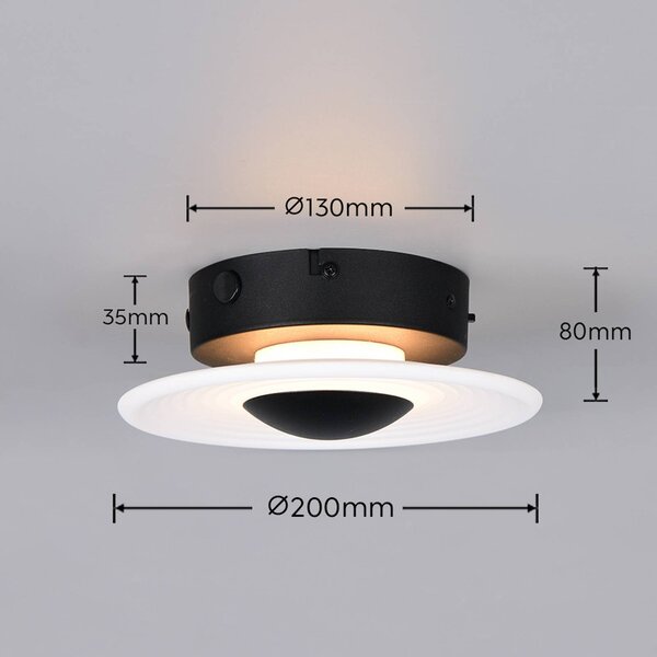 Trio Lighting Applique da parete Sirena, dimmerabile, Bianco / Opale, Soggiorno / Sala da pranzo, Metallo, Applique