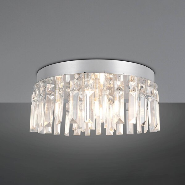 Trio Lighting Plafoniera soffitto Tommaso, Chiaro / Trasparente, Soggiorno / Sala da pranzo, Plastica, Plafoniera