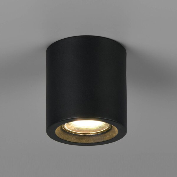 Trio Lighting Plafoniera soffitto Biscotto, Nero, Soggiorno / Sala da pranzo, Metallo, Moderno, Plafoniera