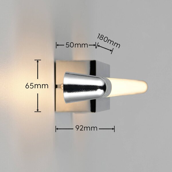 Trio Lighting Applique da parete Alberto, dimmerabile, Cromo / Argento, Bagno, Metallo, Moderno, Applique