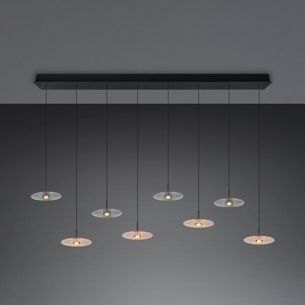 Trio Lighting Lampada a sospensione Sirena, dimmerabile, Nero, Soggiorno / Sala da pranzo, Metallo, Lampada a sospensione