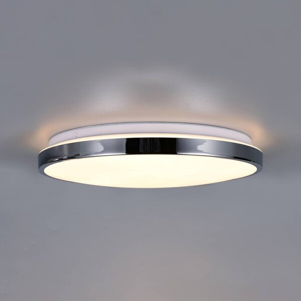 Trio Lighting Plafoniera soffitto Fena, dimmerabile, Cromo / Argento, Bagno, Metallo, Moderno, Plafoniera