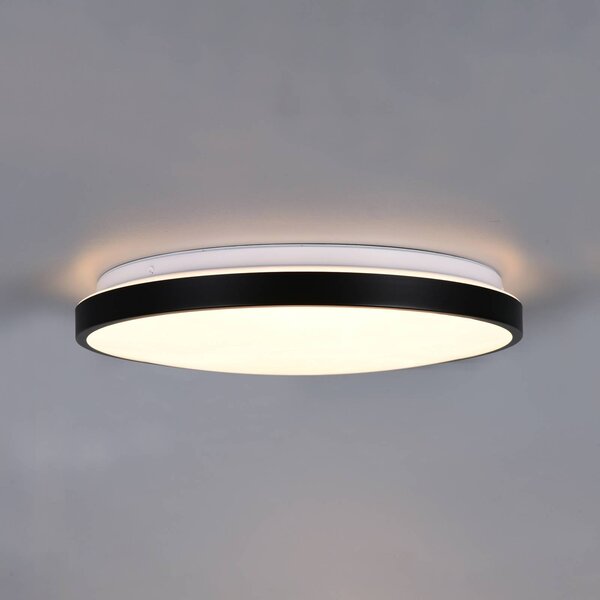 Trio Lighting Plafoniera soffitto Fena, dimmerabile, Nero, Bagno, Metallo, Moderno, Plafoniera
