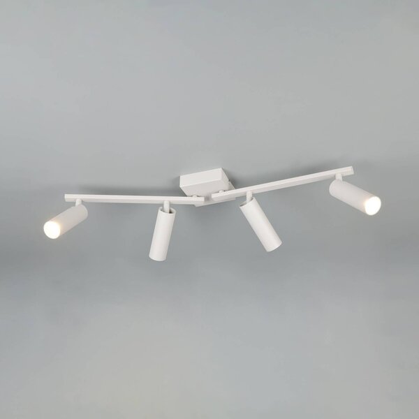 Trio Lighting Faretto da soffitto Dara, lunghezza 66 cm, grigio, metallo, a 4 luci. Dara, Alluminio / Grigio / Zincato, Soggiorno / Sala da pranzo, Metallo, Moderno, Downlight