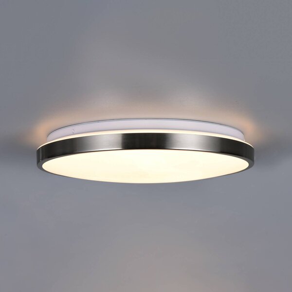 Trio Lighting Plafoniera soffitto Fena, dimmerabile, Alluminio / Grigio / Zincato, Bagno, Metallo, Moderno, Plafoniera