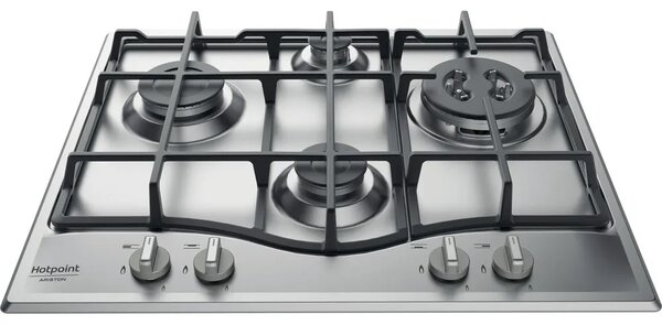 Hotpoint Ariston PCN 641 T/IX/HAR Piano Cottura 4 Fuochi a Gas 60 cm (1 Bruciatore Tripla Corona) colore Inox