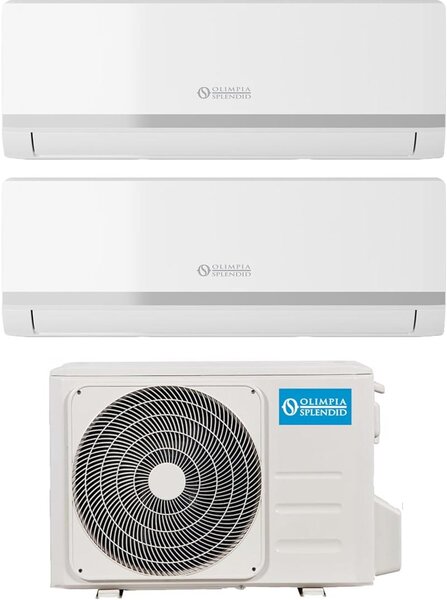 OLIMPIA SPLENDID Climatizzatore Dual Split Inverter 10000 + 12000 Btu Condizionatore con Pompa di Calore Classe A++/A+ Gas R32 Wifi (Unit Interna 
