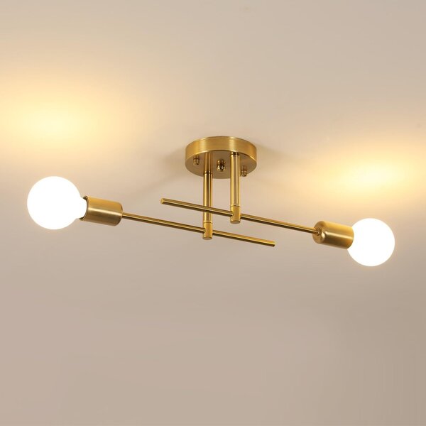 Lampada da soffitto vintage con 2 luci (oro)