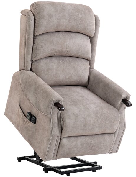 HOMCOM Poltrona relax elettrica alzapersona con massaggio, riscaldamento e reclinazione, Grigio chiaro | Aosom Italy