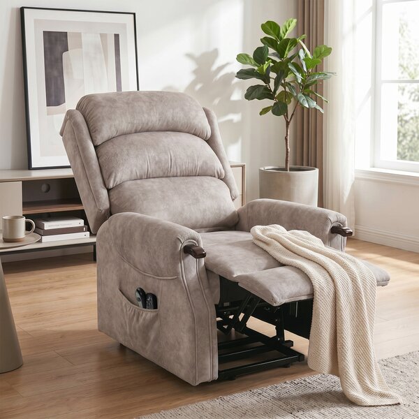 HOMCOM Poltrona relax elettrica alzapersona con massaggio, riscaldamento e reclinazione, Grigio chiaro | Aosom Italy