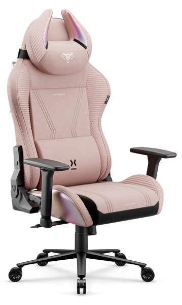 Sedia da gioco Diablo X-Horn 2.0, sedia da ufficio, sedia da scrivania, design ergonomico in tessuto, rosa arcobaleno, versione standard
