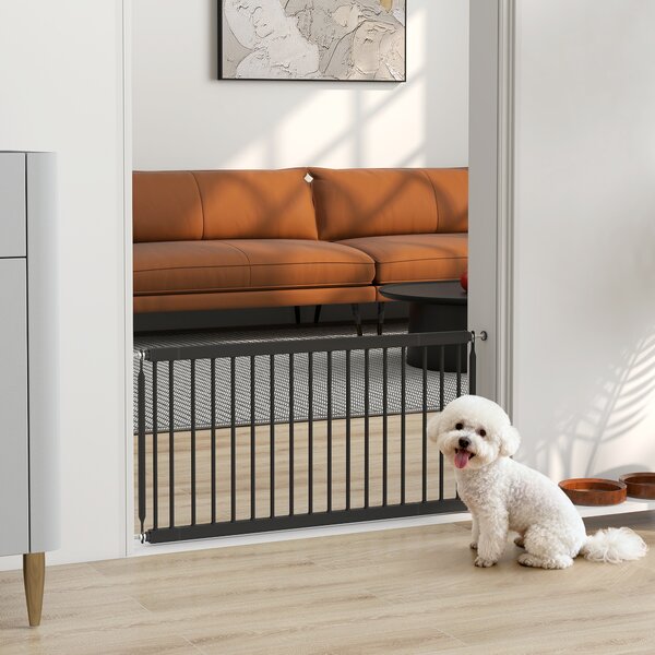 PawHut Cancelletto per cani estensibile 67-93,5 cm per porte e scale, Nero | Aosom Italy