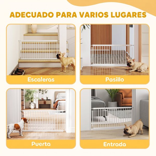 PawHut Cancelletto per cani estensibile 67-93,5 cm per porte e scale, Bianco | Aosom Italy