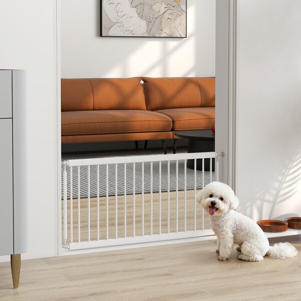 PawHut Cancelletto per cani estensibile 67-93,5 cm per porte e scale, Bianco | Aosom Italy