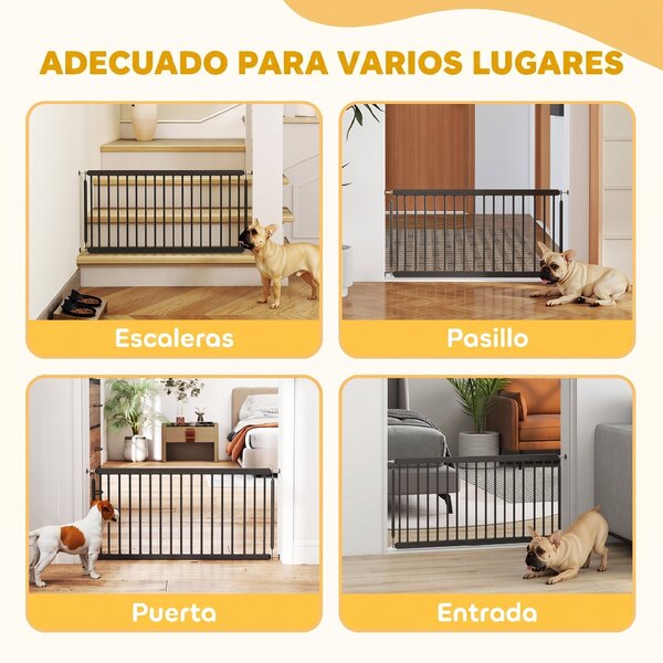PawHut Cancelletto per cani estensibile 67-93,5 cm per porte e scale, Nero | Aosom Italy