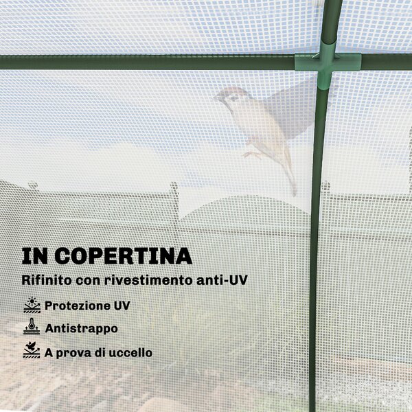 Outsunny Serra da giardino a Tunnel in Acciaio e con Copertura in PVC, 200x100x80 cm, Bianco | Aosom Italy