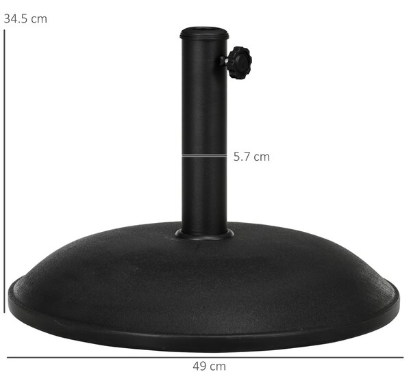 Outsunny Base Supporto per Ombrellone da Giardino in Cemento 20kg, Φ45x36cm