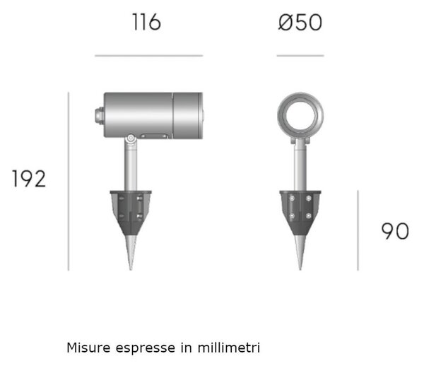 Picchetto moderno sovil nitro 97808 16 led cct ip65 orientabile alluminio - Sovil Illuminazione