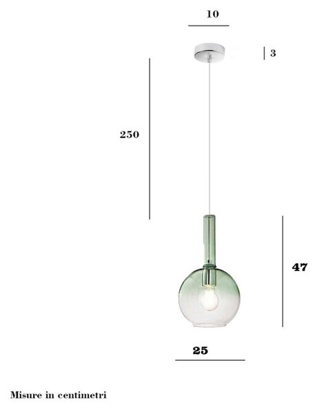 Sospensione vetro verde perenz lollipop 8556 ve 6247 cl - Perenz