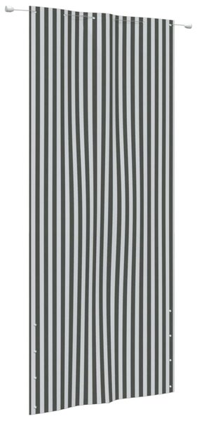 Paravento Balcone Antracite e Bianco 120x240 cm Tessuto Oxford