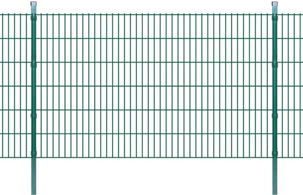 Pannello di recinzione 2D giardino con paletti 2008x1230 mm 2m verde