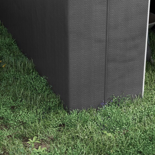 Outsunny Riparo da giardino tenda di stoccaggio esterno riparo per bici garage per bici telo in PE metallo 2,4 x 1,8 x 1,9 m grigio scuro | Aosom Italy