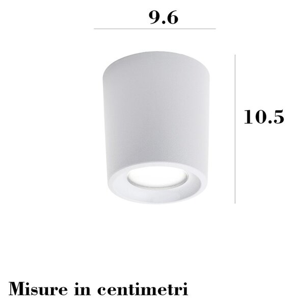 Plafoniera esterno resina top light pisa plp gr gu10 cct led ip55 - Top Light