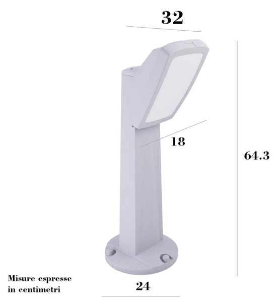 Lampioncino esterno top light trento pa64 ne e27 led resina - Top Light