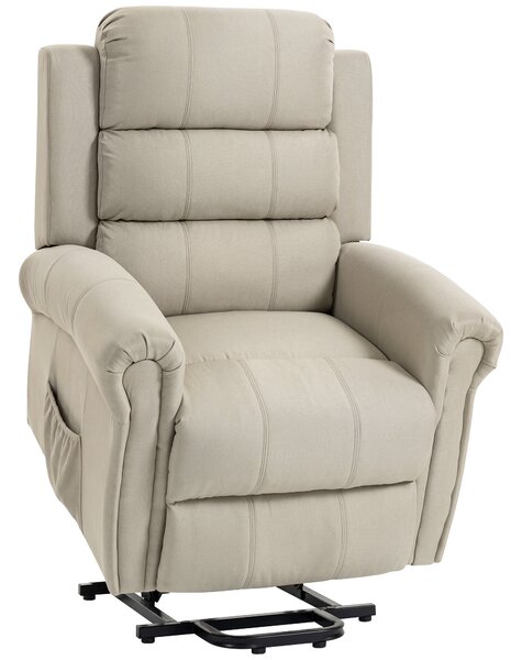 HOMCOM Poltrona alzapersona elettrica, poltrona relax elettrica con funzione massaggio e riscaldamento, 87 x 87,5 x 108 cm, beige | Aosom Italy