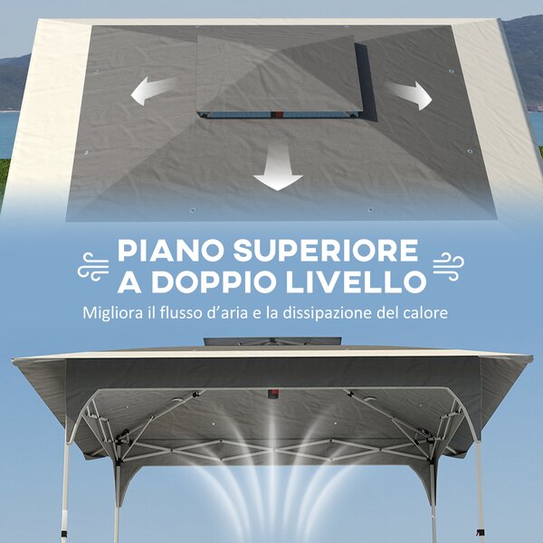 Outsunny Gazebo Pieghevole Gazebo da Giardino Pop Up, 3.5x3.5 m, Grigio Scuro | Aosom Italy