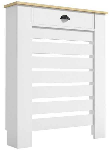 HOMCOM Copritermosifone in MDF con Cassetto 78x19x95,5 cm Bianco | Aosom Italy