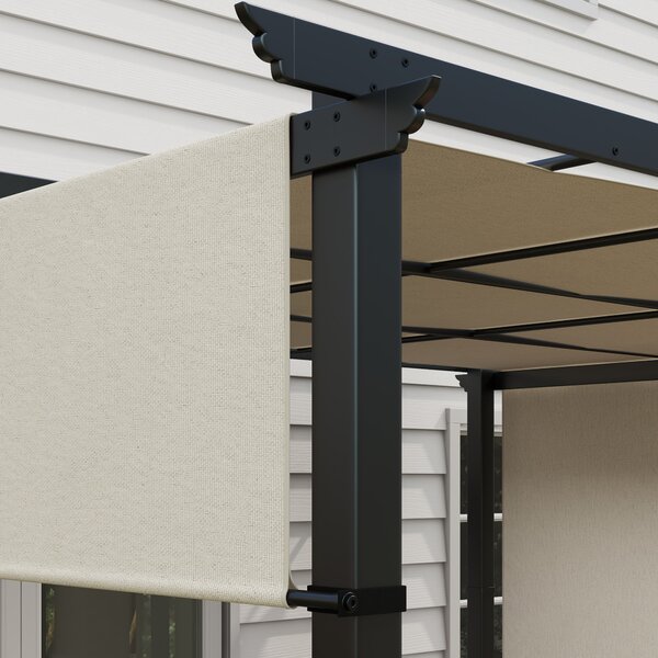 Outsunny Tenda parasole. Pergola, resistente alle intemperie, incluso materiale di fissaggio, 3 x 3,5 m, Beige | Aosom Italy
