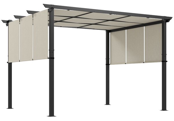 Outsunny Tenda parasole. Pergola, resistente alle intemperie, incluso materiale di fissaggio, 3 x 3,5 m, Beige | Aosom Italy